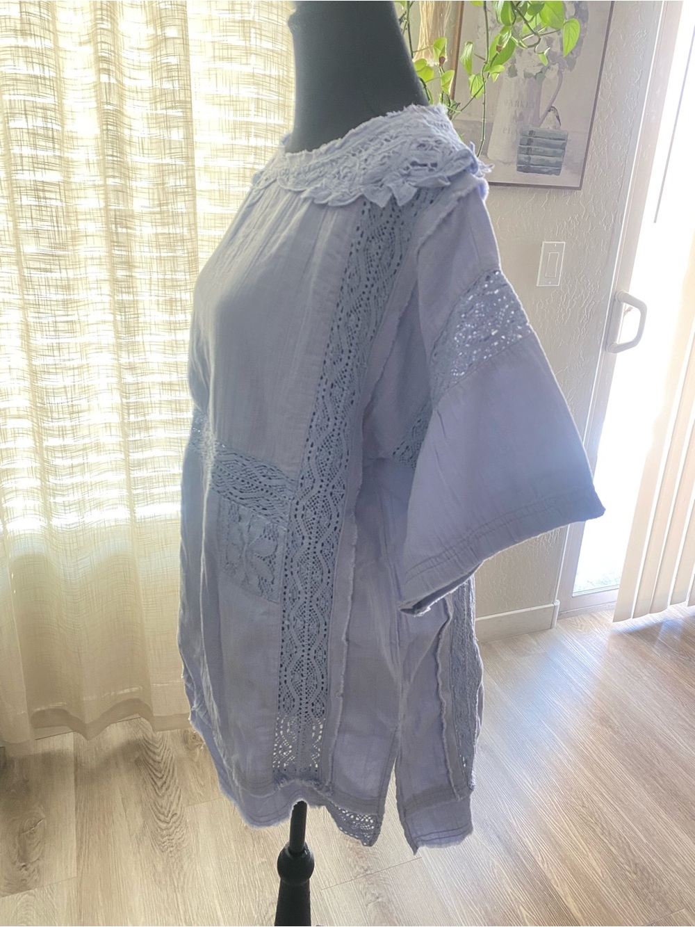 We The Free Sky Blue Boho Lace-Trim Tunic - Picture 12 of 15